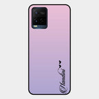 Customize Name Gradient Glass Case Cover Pink For Vivo T1X