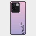 Customize Name Gradient Glass Case Cover Pink For Vivo T2 Pro 5G