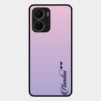 Customize Name Gradient Glass Case Cover Pink For Vivo T2X 5G