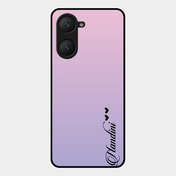 Customize Name Gradient Glass Case Cover Pink For Vivo T3 Lite 5G