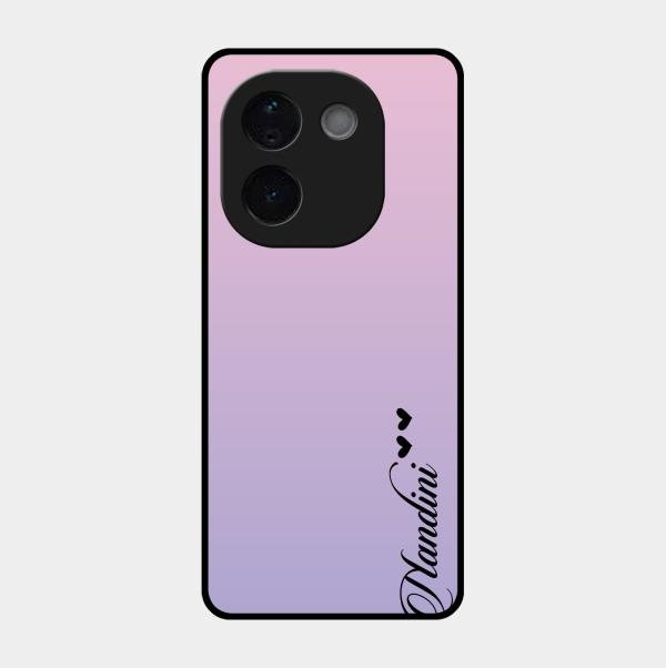 Customize Name Gradient Glass Case Cover Pink For Vivo T3 Pro 5G