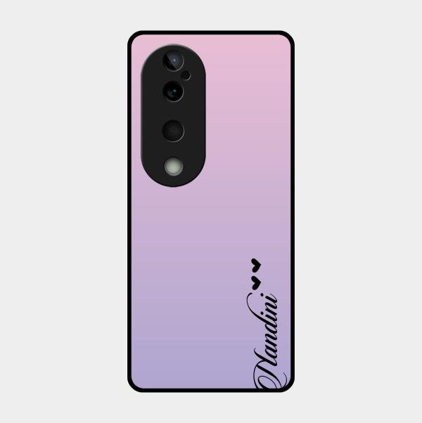 Customize Name Gradient Glass Case Cover Pink For Vivo T3 Ultra