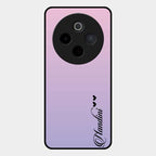 Customize Name Gradient Glass Case Cover Pink For Vivo T4 5G