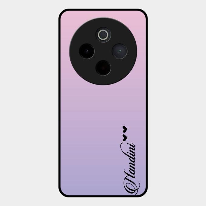 Customize Name Gradient Glass Case Cover Pink For Vivo T4 5G