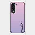 Customize Name Gradient Glass Case Cover Pink For Vivo T4 Lite 5G
