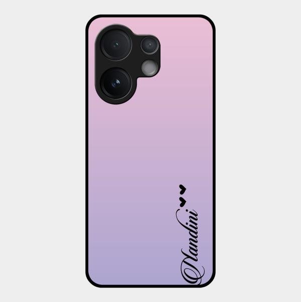 Customize Name Gradient Glass Case Cover Pink For Vivo T4 Pro 5G