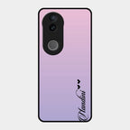 Customize Name Gradient Glass Case Cover Pink For Vivo T4R 5G