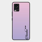 Customize Name Gradient Glass Case Cover Pink For Vivo V20 Pro 5G