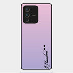 Customize Name Gradient Glass Case Cover Pink For Vivo V23 Pro 5G