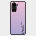 Customize Name Gradient Glass Case Cover Pink For Vivo V29E 5G