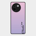 Customize Name Gradient Glass Case Cover Pink For Vivo V30E 5G