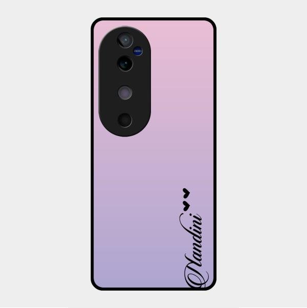 Customize Name Gradient Glass Case Cover Pink For Vivo V40 5G