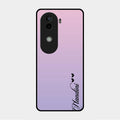 Customize Name Gradient Glass Case Cover Pink For Vivo V40E 5G