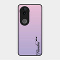 Customize Name Gradient Glass Case Cover Pink For Vivo V50 5G
