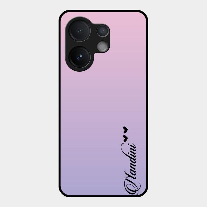 Customize Name Gradient Glass Case Cover Pink For Vivo V60 5G