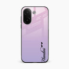 Customize Name Gradient Glass Case Cover Pink For Vivo V60e 5G