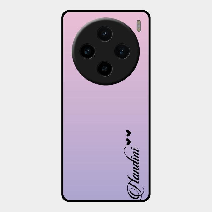 Customize Name Gradient Glass Case Cover Pink For Vivo X100 5G