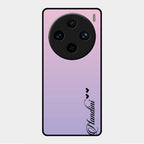Customize Name Gradient Glass Case Cover Pink For Vivo X100 Pro 5G