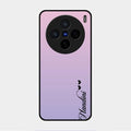 Customize Name Gradient Glass Case Cover Pink For Vivo X200 5G