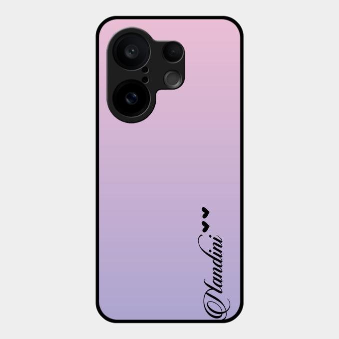 Customize Name Gradient Glass Case Cover Pink For Vivo X200 Fe 5G