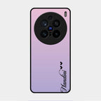 Customize Name Gradient Glass Case Cover Pink For Vivo X200 Pro 5G