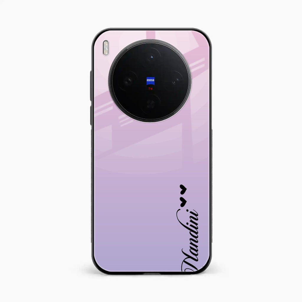 Customize Name Gradient Glass Case Cover Pink For Vivo X300 5G