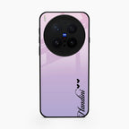 Customize Name Gradient Glass Case Cover Pink For Vivo X300 Pro 5G