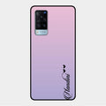 Customize Name Gradient Glass Case Cover Pink For Vivo X60 5G