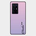 Customize Name Gradient Glass Case Cover Pink For Vivo X70 Pro Plus 5G