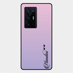 Customize Name Gradient Glass Case Cover Pink For Vivo X70 Pro Plus 5G