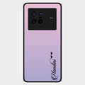 Customize Name Gradient Glass Case Cover Pink For Vivo X80 5G