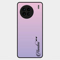Customize Name Gradient Glass Case Cover Pink For Vivo X90 5G