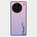 Customize Name Gradient Glass Case Cover Pink For Vivo X90 Pro 5G