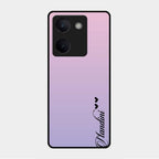 Customize Name Gradient Glass Case Cover Pink For Vivo Y200 Pro 5G