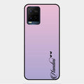 Customize Name Gradient Glass Case Cover Pink For Vivo Y21E