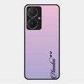 Customize Name Gradient Glass Case Cover Pink For Vivo Y27