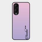 Customize Name Gradient Glass Case Cover Pink For Vivo Y28 5G