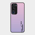 Customize Name Gradient Glass Case Cover Pink For Vivo Y29 5G