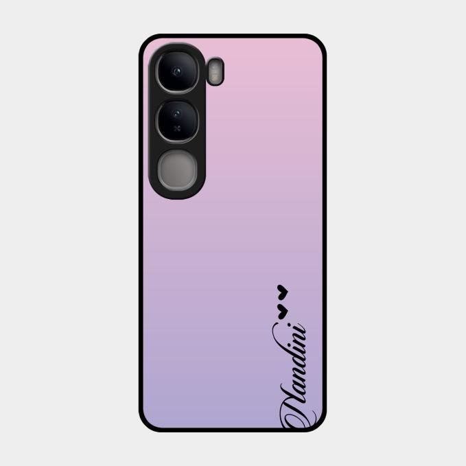Customize Name Gradient Glass Case Cover Pink For Vivo Y300 5G