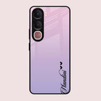 Customize Name Gradient Glass Case Cover Pink For Vivo Y31 5G