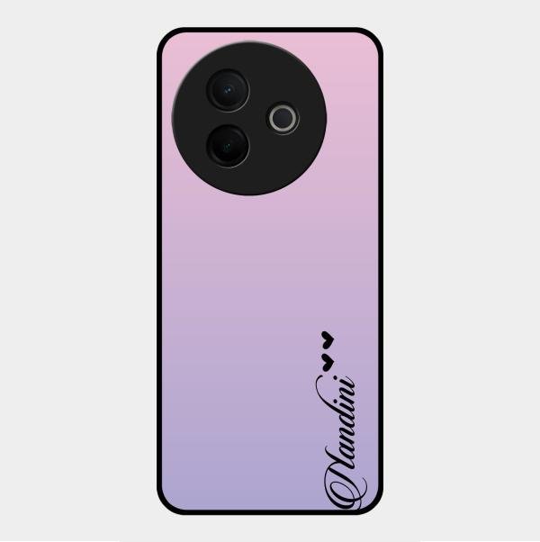 Customize Name Gradient Glass Case Cover Pink For Vivo Y39 5G