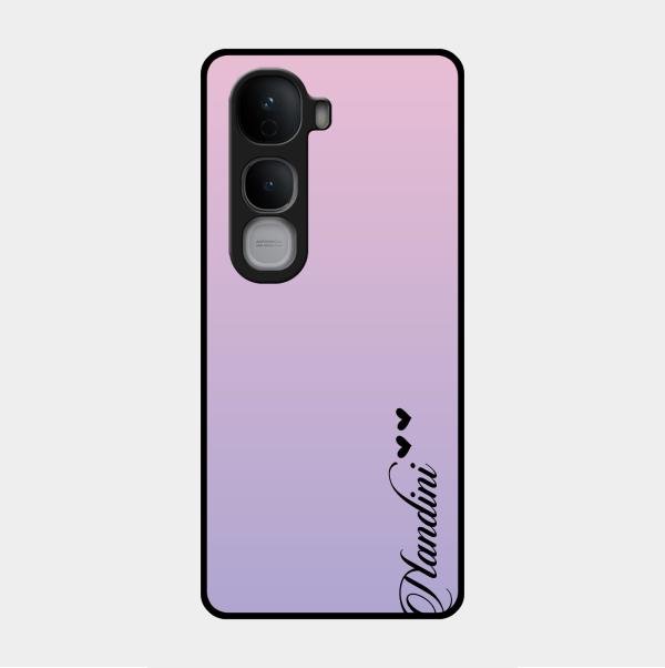 Customize Name Gradient Glass Case Cover Pink For Vivo Y400 Pro 5G