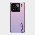 Customize Name Gradient Glass Case Cover Pink For Xiaomi 15 5G