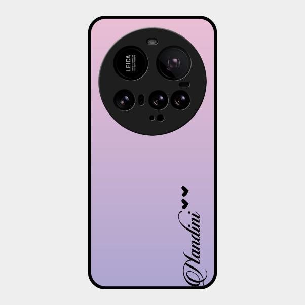 Customize Name Gradient Glass Case Cover Pink For Xiaomi 15 Ultra 5G