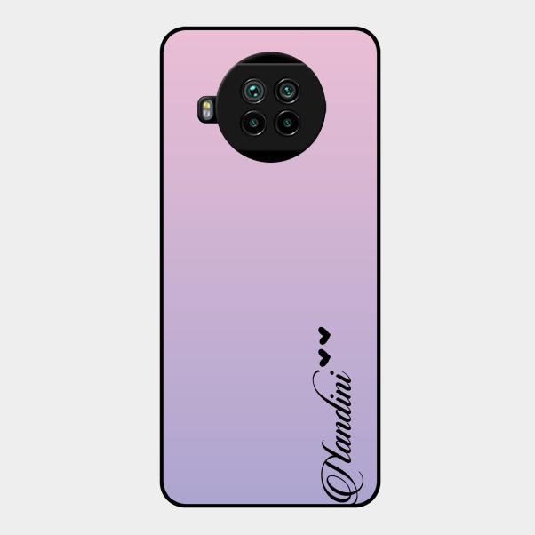 Customize Name Gradient Glass Case Cover Pink For Xiaomi Mi 10I 5G