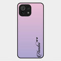 Customize Name Gradient Glass Case Cover Pink For Xiaomi Mi 11 Lite