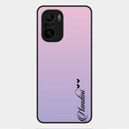 Customize Name Gradient Glass Case Cover Pink For Xiaomi Mi 11X 5G