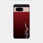 Customize Name Gradient Glass Case Cover Red Wine For Google Pixel 8 5G