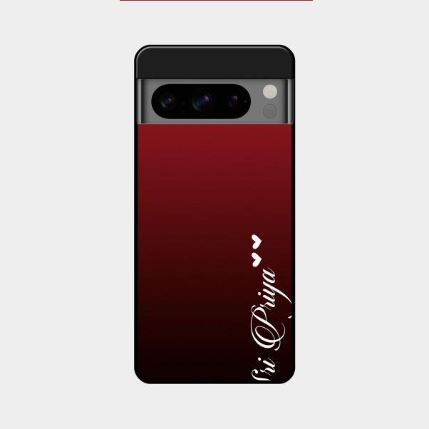 Customize Name Gradient Glass Case Cover Red Wine For Google Pixel 8 Pro 5G