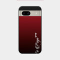 Customize Name Gradient Glass Case Cover Red Wine For Google Pixel 8A 5G